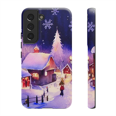 Christmas Homes in the Snow - Impact Resistant Phone Case Samsung Galaxy S22 Matte